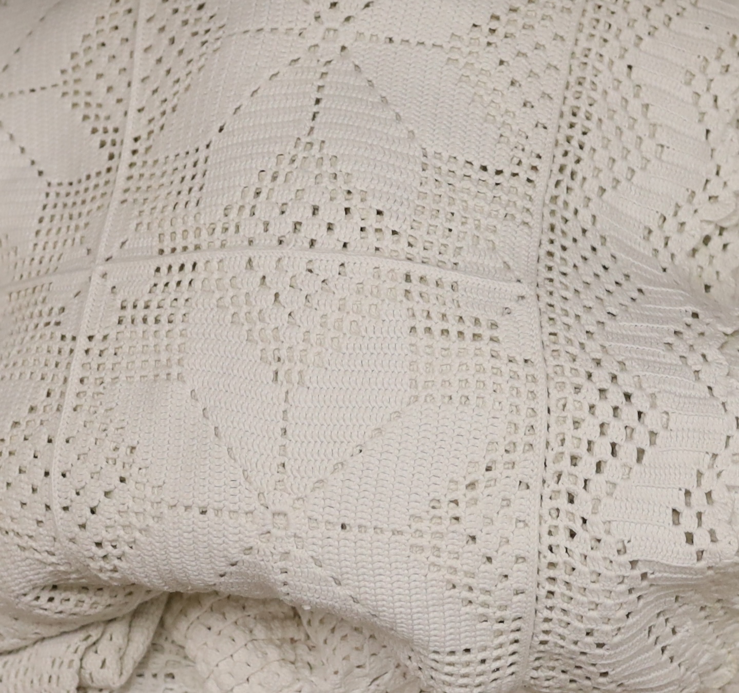 Three French crochet bed covers